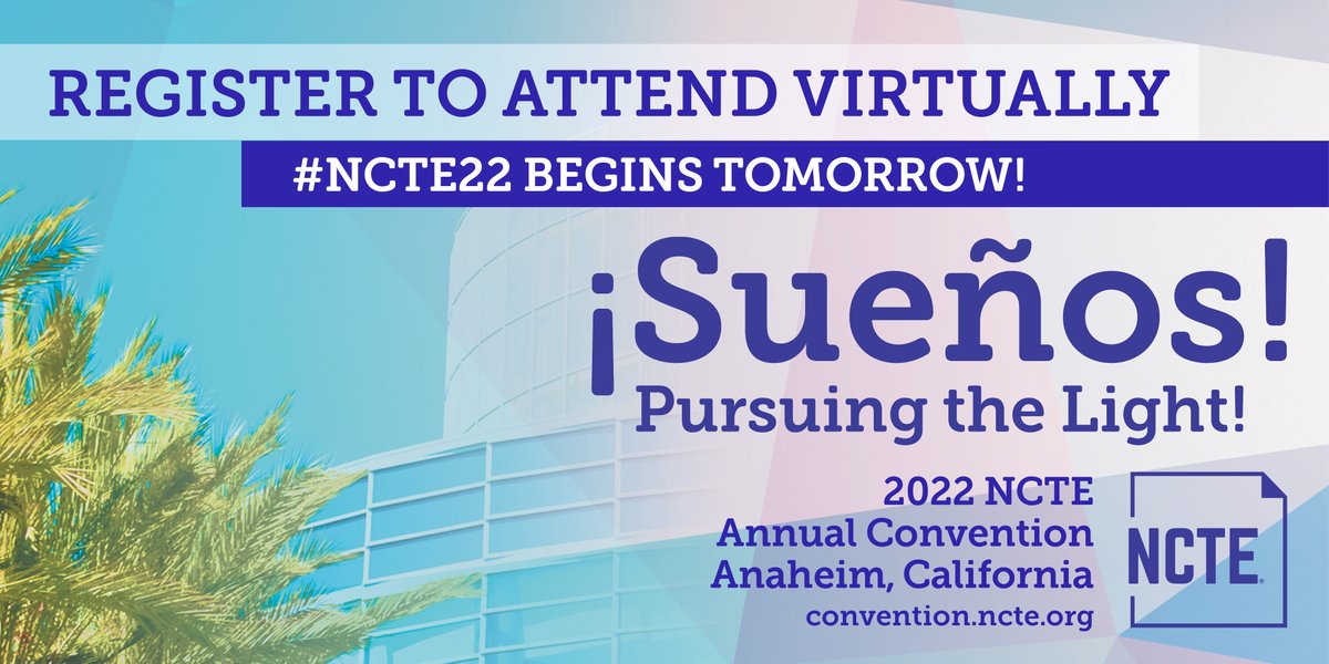 ncte's tweet photo. #NCTE22 begins tomorrow! Don’t let distance keep you from connecting with &amp; learning from the most passionate &amp; energetic minds in literacy. Tune in to live sessions, networking events, &amp; more by registering as a virtual attendee: https://t.co/jO2an78cAc #ELAcommunity #LiteracyEd https://t.co/KowsH8LkAM