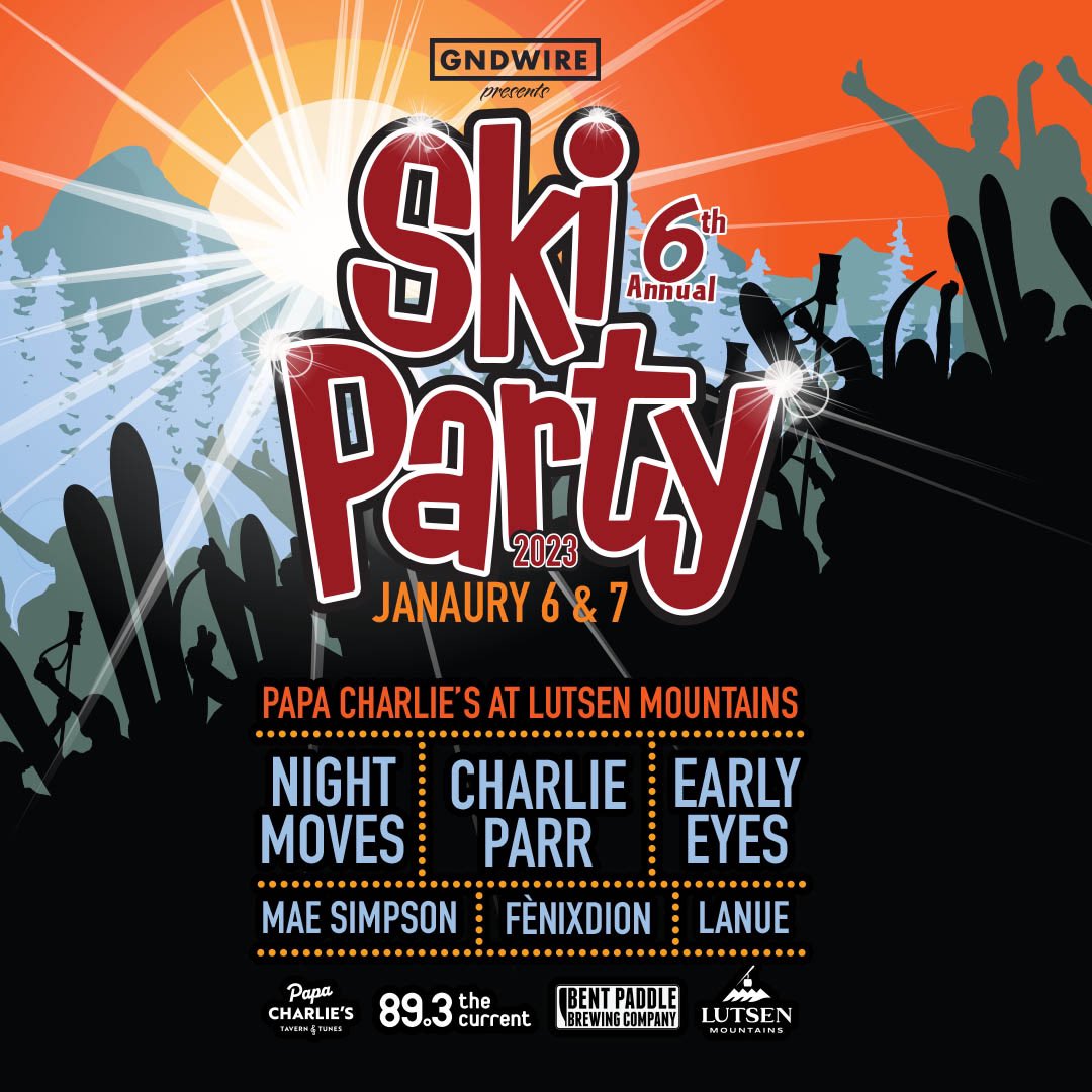 And…we’re back! Ski Party January 6 &amp; 7, 2023 at <a href="/LutsenMountains/">Lutsen Mountains</a> with <a href="/theCharlieParr/">Charlie Parr</a> | <a href="/NIGHTMOVESMPLS/">NIGHT MOVES</a> | <a href="/EarlyEyesBand/">e____e</a> | <a href="/MaeSimpsonmusic/">Mae Simpson</a>  | <a href="/Fenixdionmusic/">Fénixdion</a> | <a href="/_lanue_/">Sarah Krueger</a> ! More info + tix —&gt; lutsen.com/plan-your-trip…