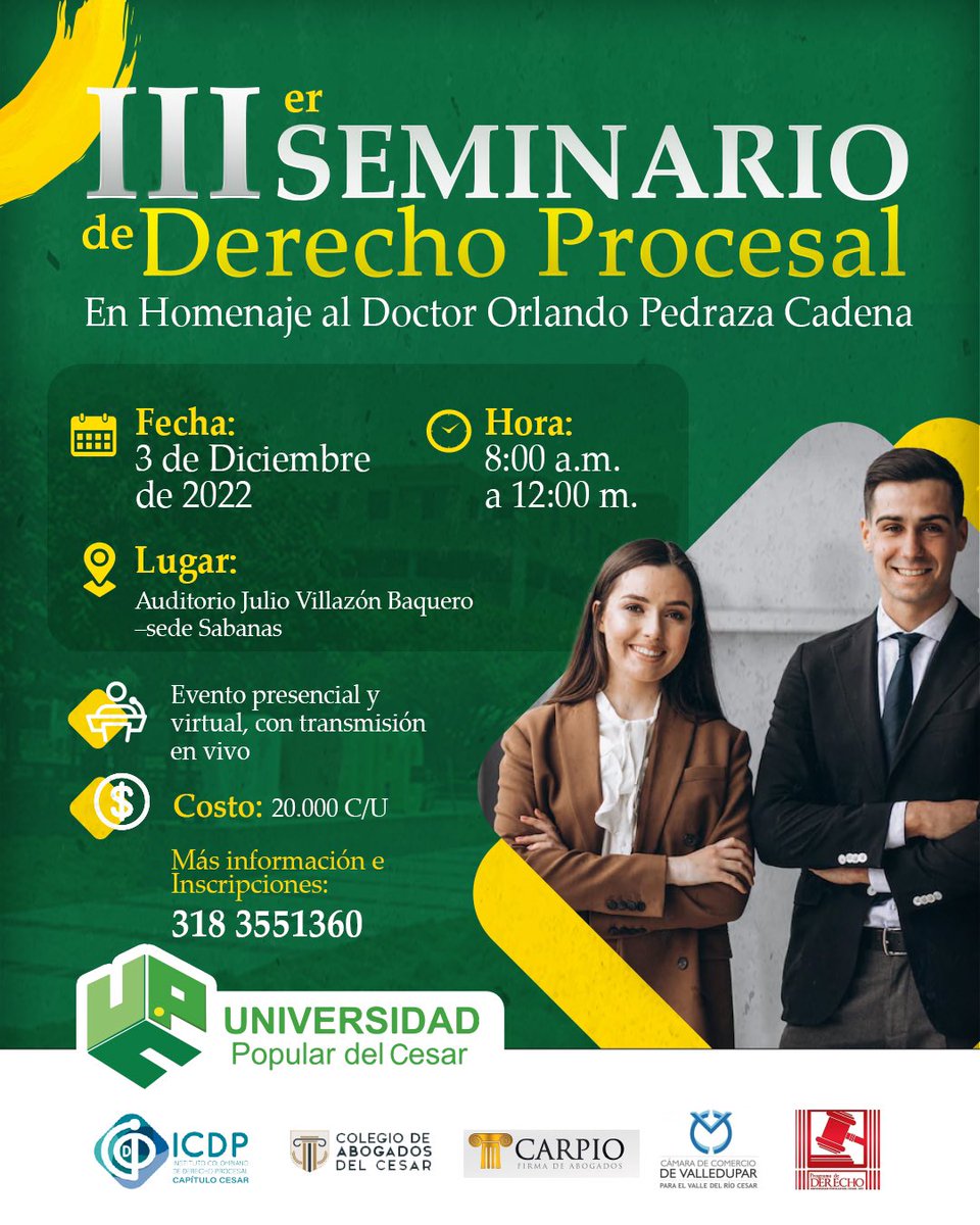 Se nos vino nuestros seminario de Derecho Procesal.