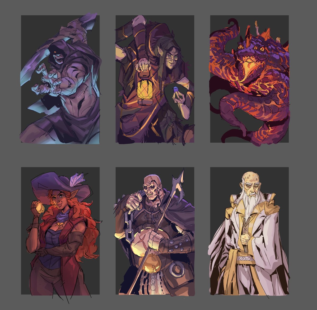Joric_art's tweet photo. Here is all the card art I did for #CriticalRole's Mighty Nein CLUE + some assorted early sketches ✨ https://t.co/Tl1FvsJx8f