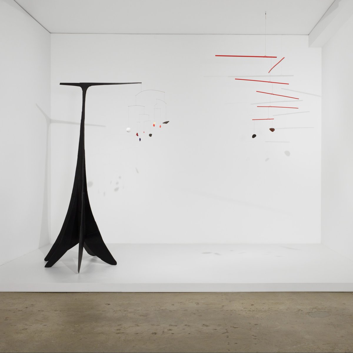 Beyond his pioneering use of industrial materials, #AlexanderCalder had a deep respect for humble ones—for “Tree” and "Red Sticks," Calder used bits of discarded objects such as glass, mirror fragments, and wood.

On view at the gallery through January 28.