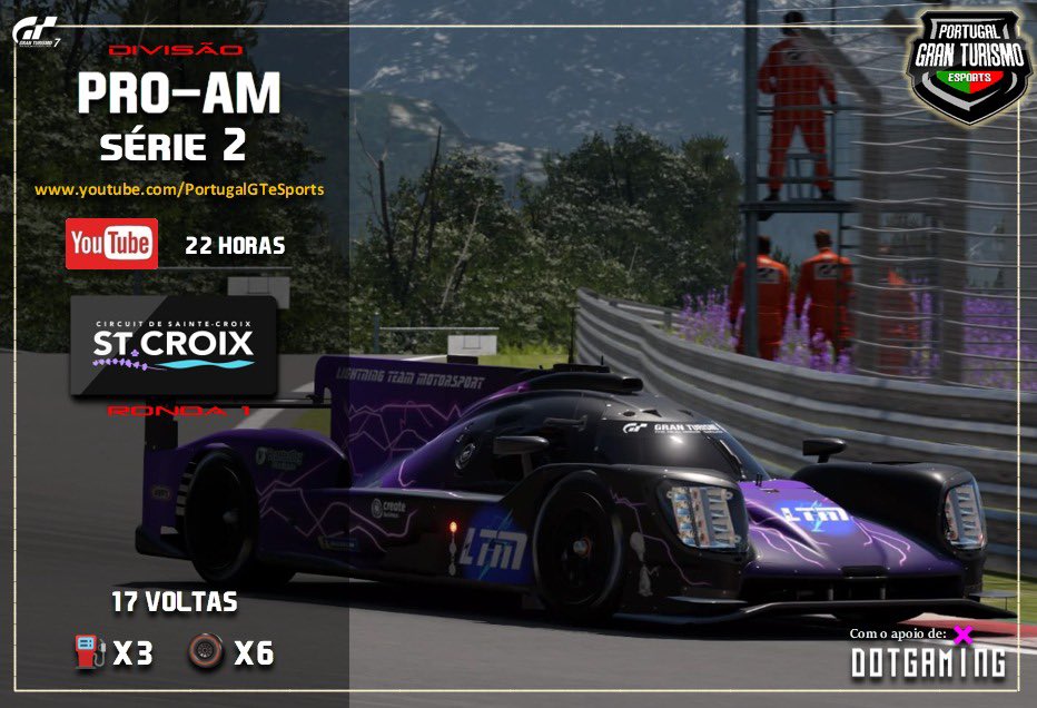 Portugal_GT's tweet photo. ⚠️ HOJE - DIVISÃO PRO-AM S2 ⚠️

Hoje é a vez da Divisão PRO-AM Série 2 entrar em pista com o Porsche 919 Hybrid e tentar sobreviver ao longo e complexo Circuit de Saint-Croix! 

Junta-te a nós, hoje a partir das 22h no nosso canal do YouTube 💪 https://t.co/eZ45U3V6TL