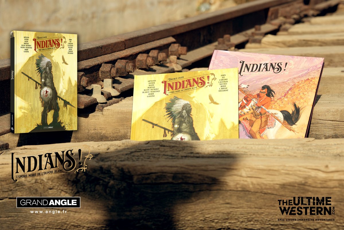 UltimeWestern's tweet photo. "Indians!"de Tiburce Oger et ses complices vient de sortir !! A cette occasion, la collection @grand_angle devient partenaire de @UltimeWestern ! Des surprises à venir...  Stay tuned! #bd #comics #western #larp #artwork #illustration #indians https://t.co/s9xZfZwaVo