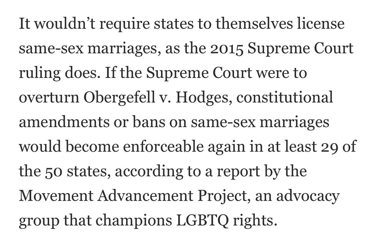 Please STOP saying the Respect of Marriage Act would protect same sex marriage. It doesn’t. It repeals DOMA, but it DOES NOT require states to issue same sex marriage licenses. If SOCTUS overturns Obergefell, state bans on same sex marriage would be enforceable in 29 states.