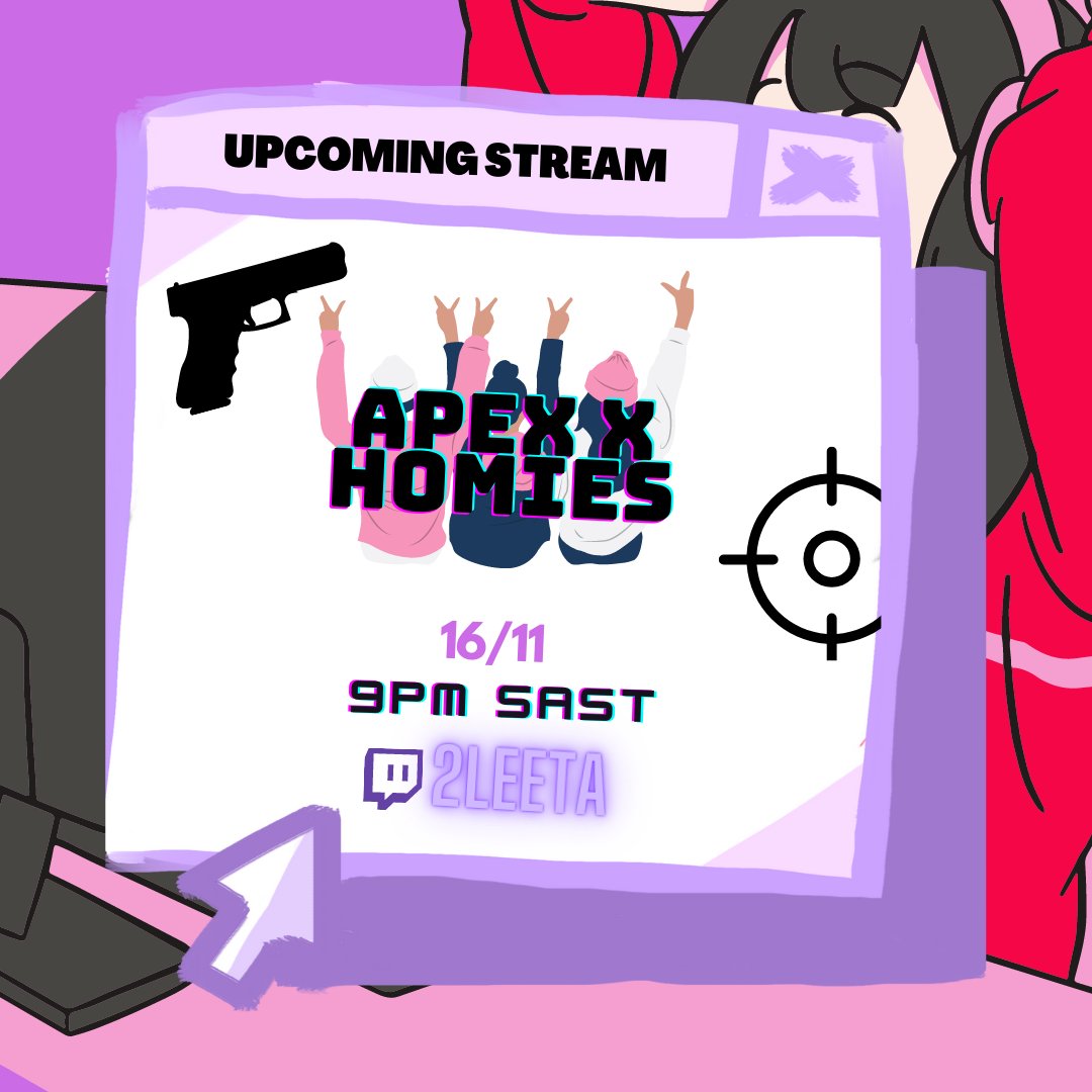 twoleeta's tweet photo. It's been such a busy month already, but here's another stream tonight!

9pm SAST!

✨https://t.co/hAOLuP56kj 

Ganna be vibing with my homie in #Apex so come join the chaos^^

#ZAstreams #streaming #gamer #funny #choas #twitchgamer https://t.co/SttKUtDjq0