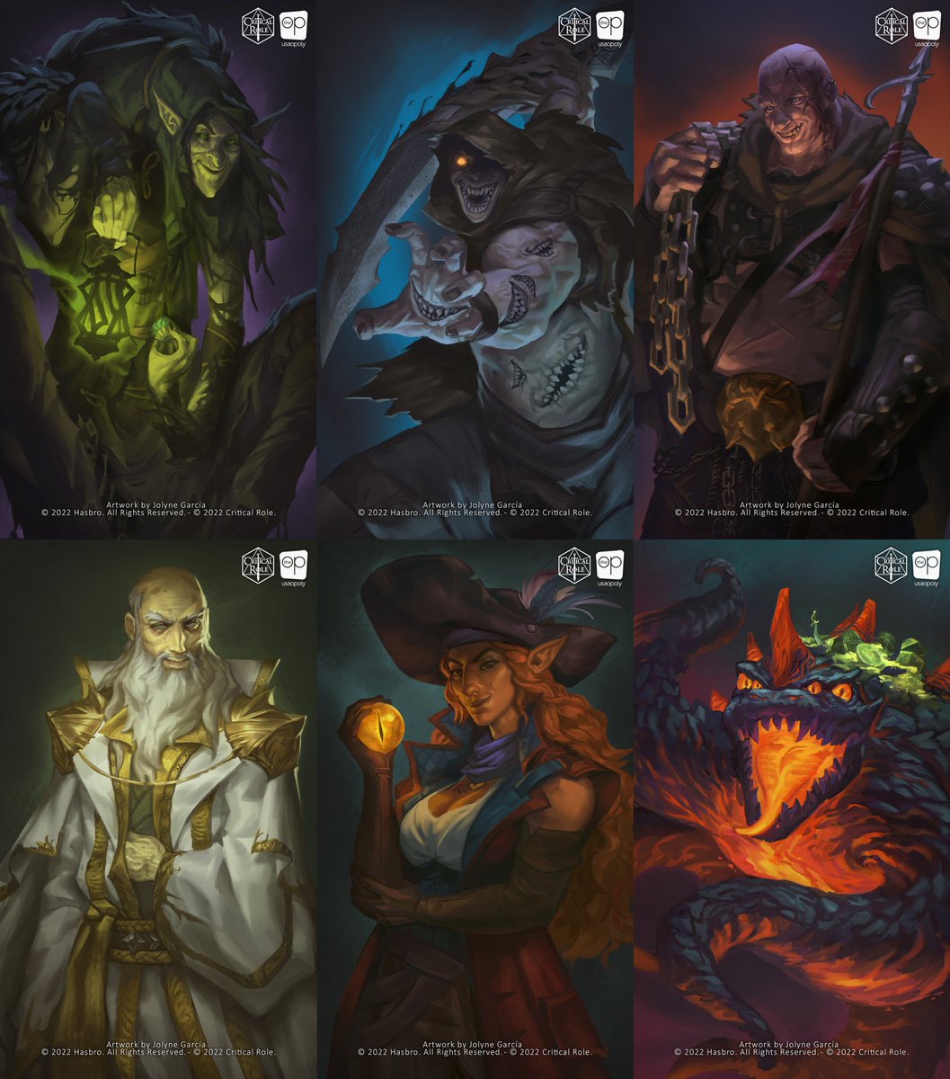 Joric_art's tweet photo. Here is all the card art I did for #CriticalRole's Mighty Nein CLUE + some assorted early sketches ✨ https://t.co/Tl1FvsJx8f