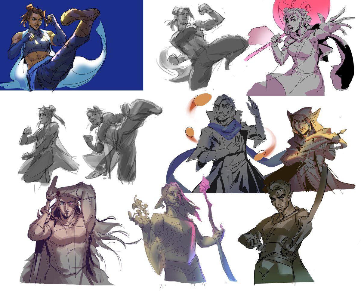 Joric_art's tweet photo. Here is all the card art I did for #CriticalRole's Mighty Nein CLUE + some assorted early sketches ✨ https://t.co/Tl1FvsJx8f