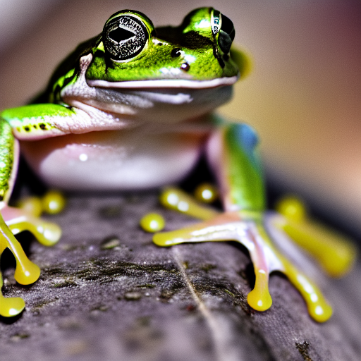 DeDaSlyer's tweet photo. The frog momentumm,,, GUI vrs DreamStudio #stablediffusion https://t.co/oaIIs2oShX