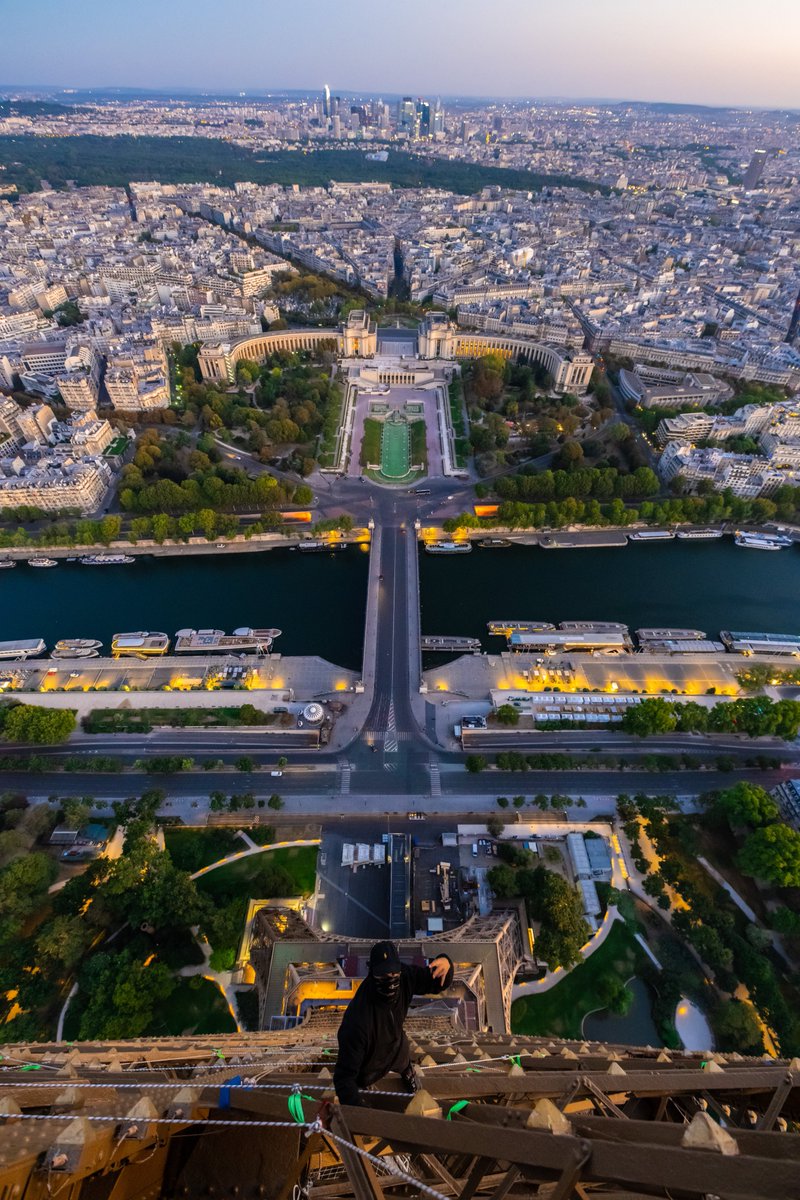 6 AM on top of the Eiffel Tower