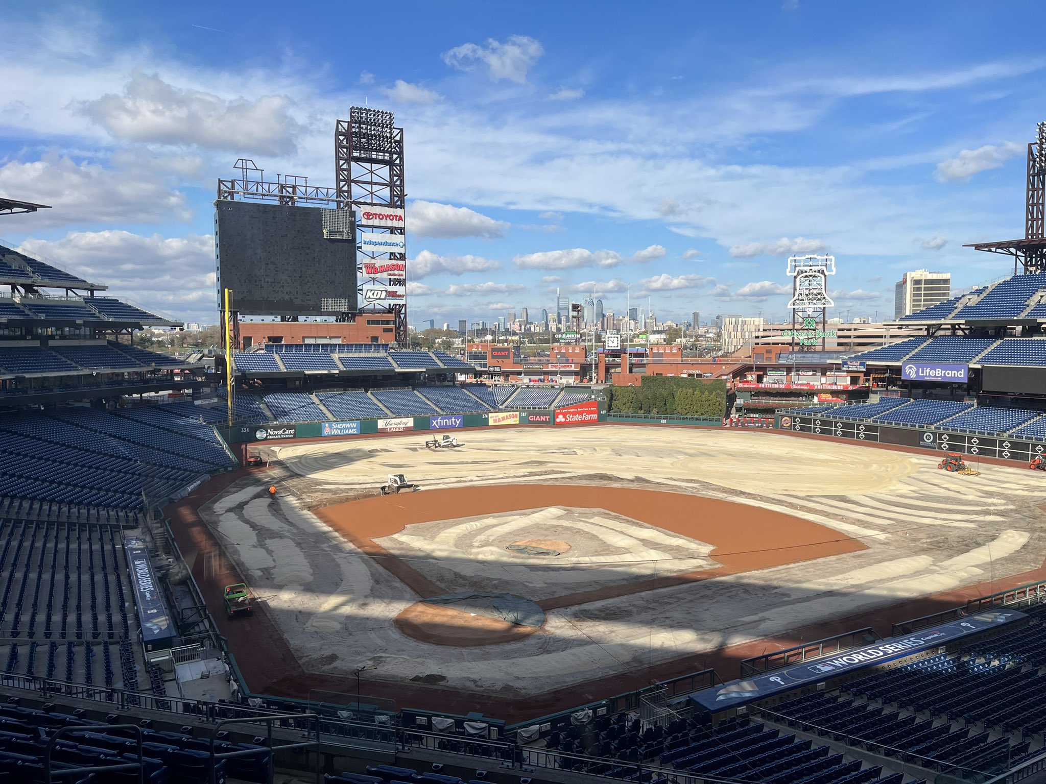 A new massive Philadelphia Phillies videoboard is revealed at