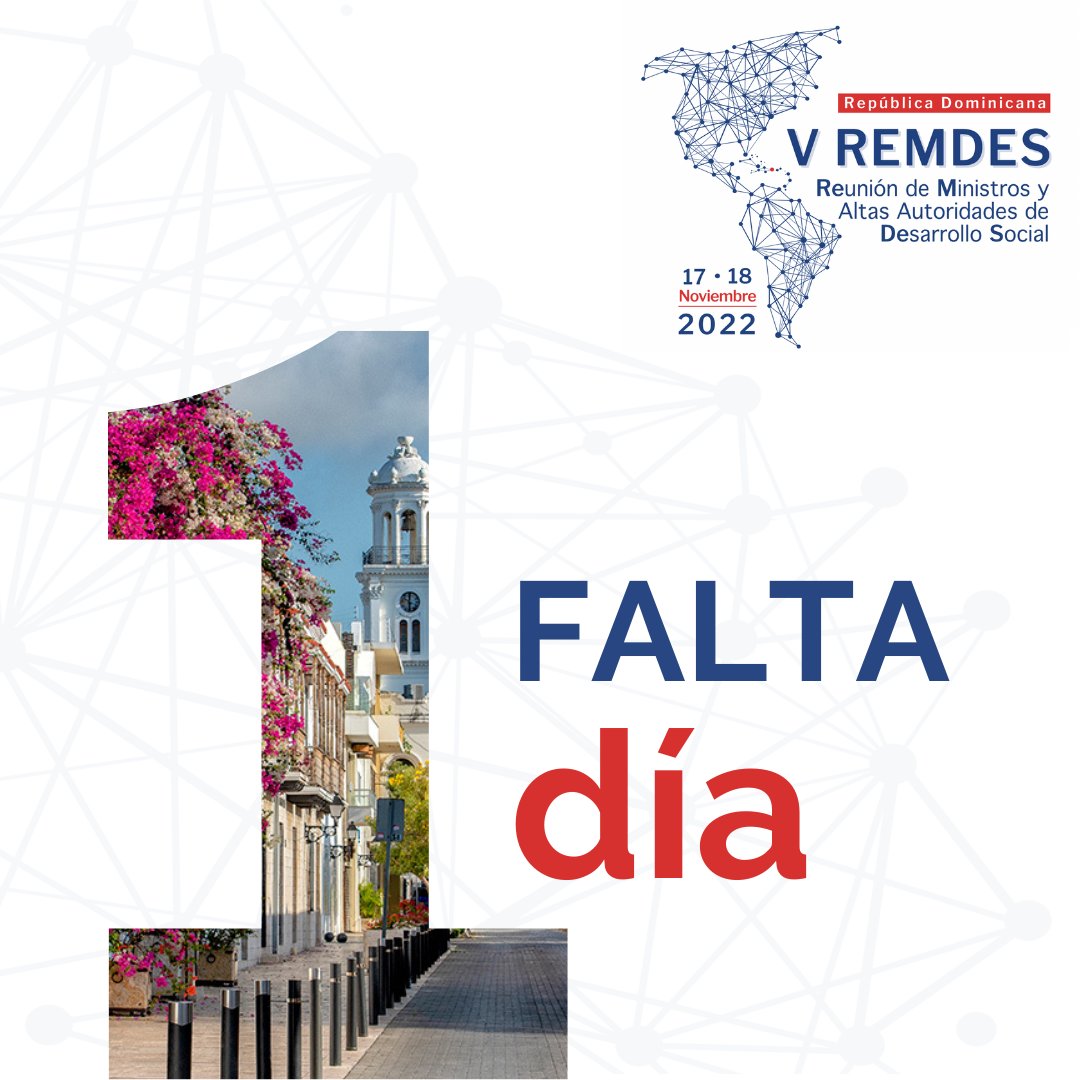 OEA_Derechos's tweet image. #Mañana🔜
Estamos a tan solo 1⃣ día para que comience la V Reunión de Ministros, Ministras y Altas Autoridades de Desarrollo Social de las Américas🌎#REMDES que se llevará acabo en Santo Domingo, República Dominicana🇩🇴