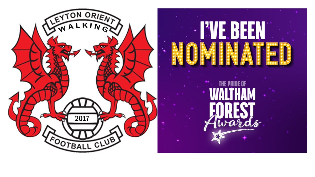 Leyton Orient Walking FC are proud to announce that the Club has been nominated in the Community Club of the Year category of the Pride of Waltham Forest Awards 2022 #PrideofWF2022 @wfcouncil @leytonorientfc @lotrust @EssexWalkingFL
