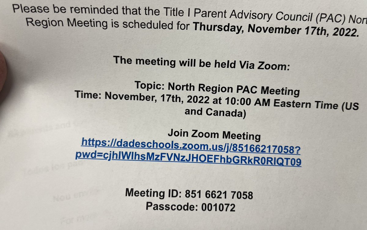 TreasureElem's tweet photo. A friendly reminder Title. Parent Advisory Council meeting tomorrow 10:00 am. @TreasureElem @MDCPSTitleI @MDCPSCommunity @MDCPSNorth https://t.co/ExdqG4vlu6