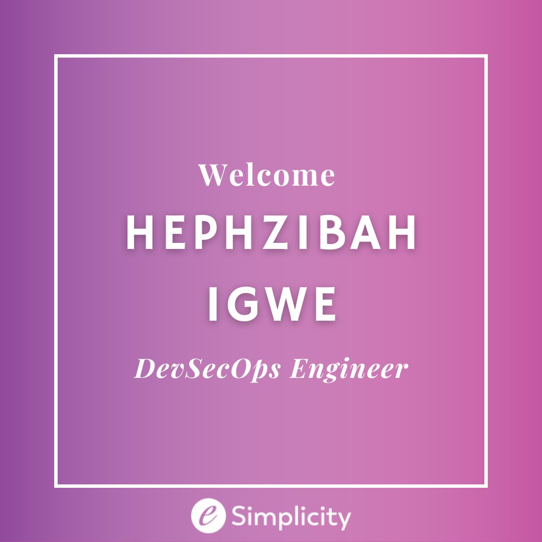 Please welcome to the team our new DevSecOps Engineer Hephzibah Igwe. 

#Welcome #WelcomeToTheTeam #NewHire #NewEmployee #DevSecOps #Engineer #eSimplicity #HealthcareIT #Telecommunications #DigitalServices #CloudComputing #GovernmentContracting #GovernmentContractor