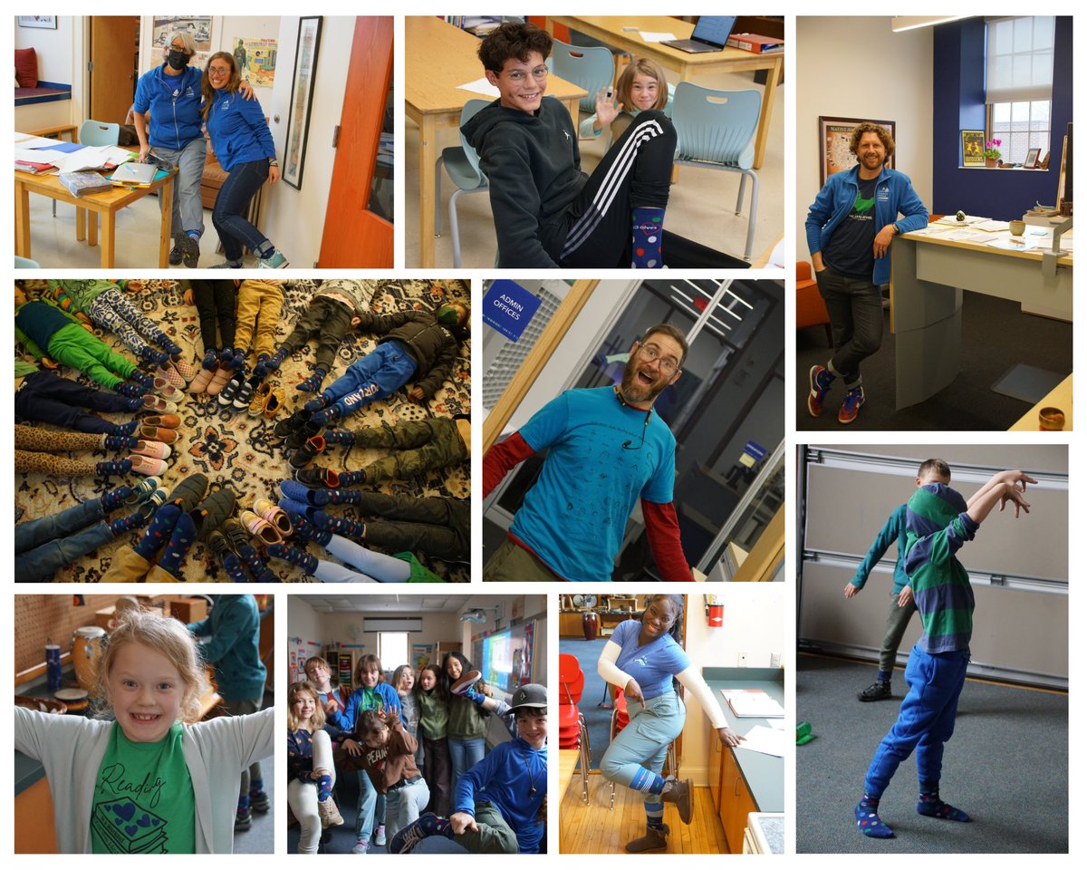LakeCountryMN's tweet photo. It's safe to say that School Spirit Day was a smashing success! Students and Staff from all levels got in on the fun, with socks, tattoos, and more LCS blue and green than you could imagine. We'll see you this afternoon for hot chocolate after school! https://t.co/cOZcEKNJwj