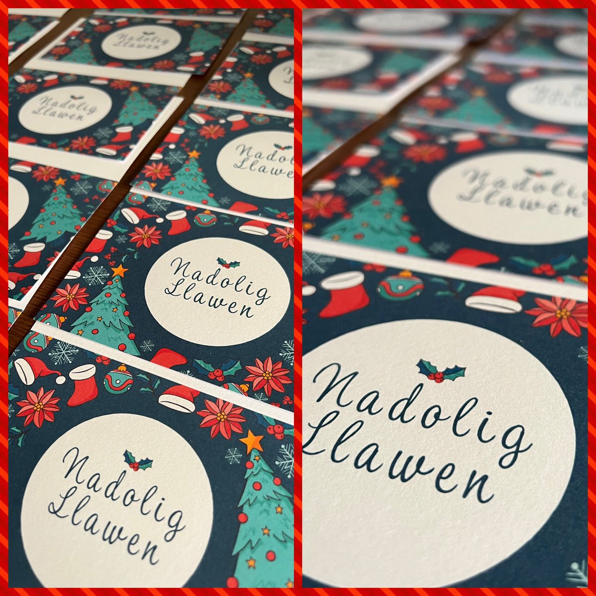 Y cerdyn yma yw’r un mwyaf poblogaidd o’r casgliad. Pentwr mawr yn mynd allan eto heddiw. Os hoffwch archebu dyma linc i fy nhudalen etsy neu anfonwch neges. 🎄🎅🏼⭐️

etsy.com/uk/shop/MJPrin…

#yagym #nadolig #cymraeg <a href="/Cymruwrthgalon/">All things Wales 🏴󠁧󠁢󠁷󠁬󠁳󠁿</a>