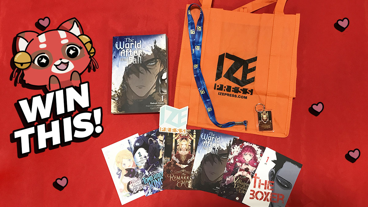 rightstufanime's tweet photo. You could win these awesome prizes from @izepress! Like, Comment, and Retweet the post to enter. The prizes include The World After the Fall book, a reusable bag,  a lanyard, a sticker, and art cards. The winner will be chosen tomorrow. Good luck! 

@yenpress #manhwa #contest https://t.co/ETPk2UaETW