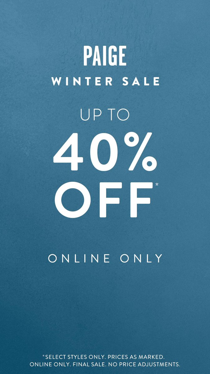 PAIGE (@paigedenim) on Twitter photo WINTER SALE // Online NOW // #LiveInIt WINTER SALE // Online NOW // #LiveInIt