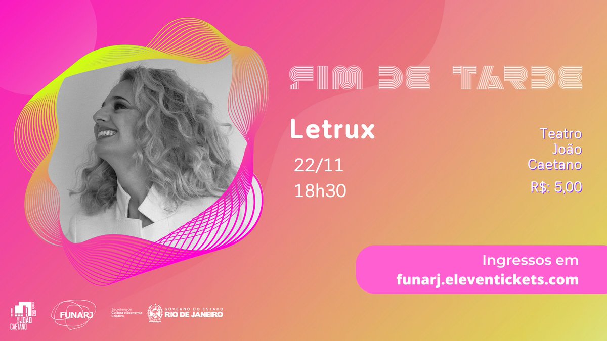 Já estão sabendo da novidade? 👏👏

A dona #Letrux é a próxima atração do #FimdeTarde! Fica de fora, não! 

Garanta já seu ingresso aqui 👉funarj.eleventickets.com/#!/evento/a2be…
