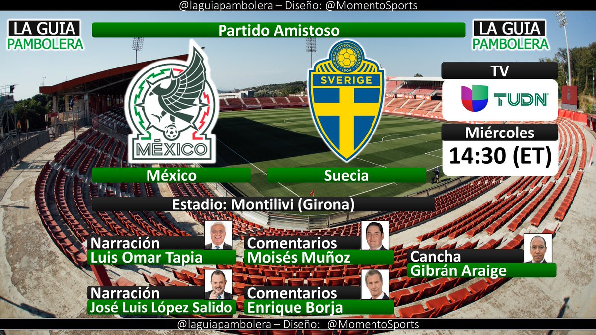 HOY: #Amistoso 🇺🇸 #MiercolesDeSiSePuede #TUMundial @miseleccionmx @svenskfotboll por @Univision y @TUDNUSA con @LuisOmarTapia @jllopezsalido @MoyMu23 @EnriqueBorja9 y @GibranAraige (14:00hrs ET) #VivimosTuPasión