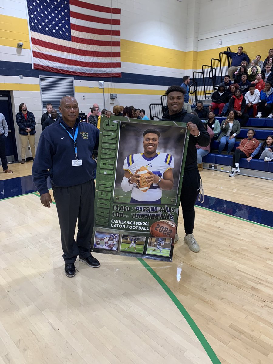 ALL-AMERICAN OFFICIAL: Gautier QB Kaden Irving rocking his new <a href="/USArmyBowl/">Military Appreciation Bowl Week</a> jersey. The Ole Miss baseball signee leads MS in passing (3,467 yards) and has 57‼️ total TDs (41 pass/16 rush) in 11 games. More than 10K yards/100 TDs in varsity career. Arm talent is just different