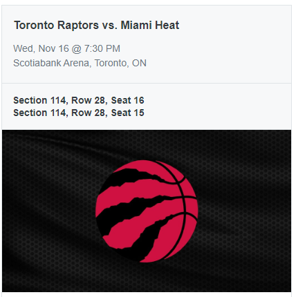 So excited for tonight! Because of @NBATopShot and the work of @TheJurassicPack captain @RichDMC my wife will get to go to her first raptors game!