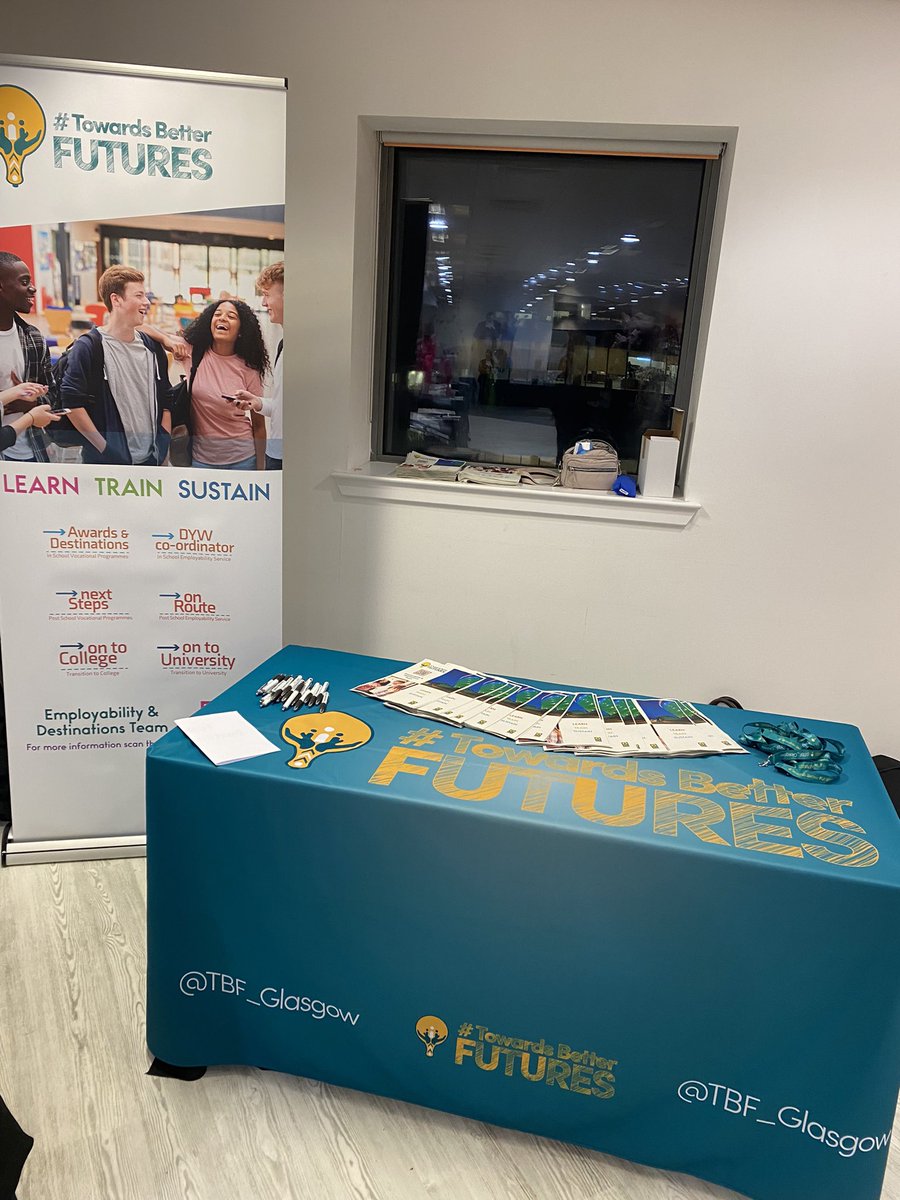 The <a href="/TBF_Glasgow/">Towards Better Futures</a> team are at the <a href="/DYWGlasgow/">DYW Glasgow</a> Big Parents Night. Come and say hi to find out about all the destination support services we have available for school pupils and leavers ⭐️ #bigparentsnight #gcc #towardsbetterfutures