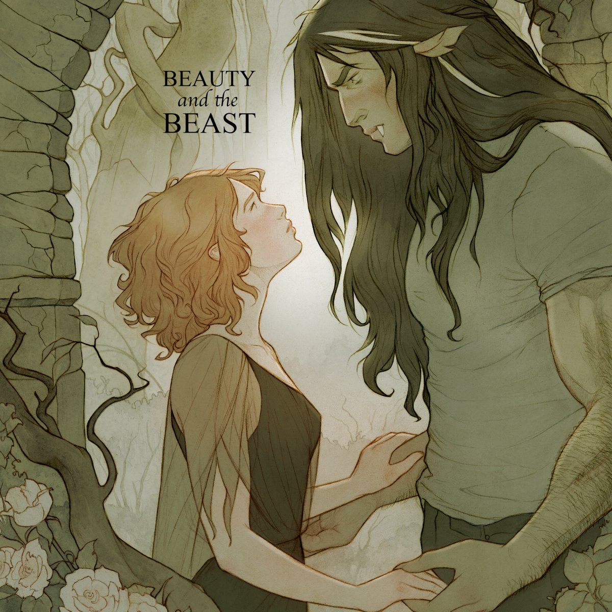 Not the real title, of course, but it's the right kind of vibe 🖤(Finally got around to colouring this drawing that's been sitting in a drawer for a year) #retellings #beautyandthebeast #bookcharacters #monsterboyfriend