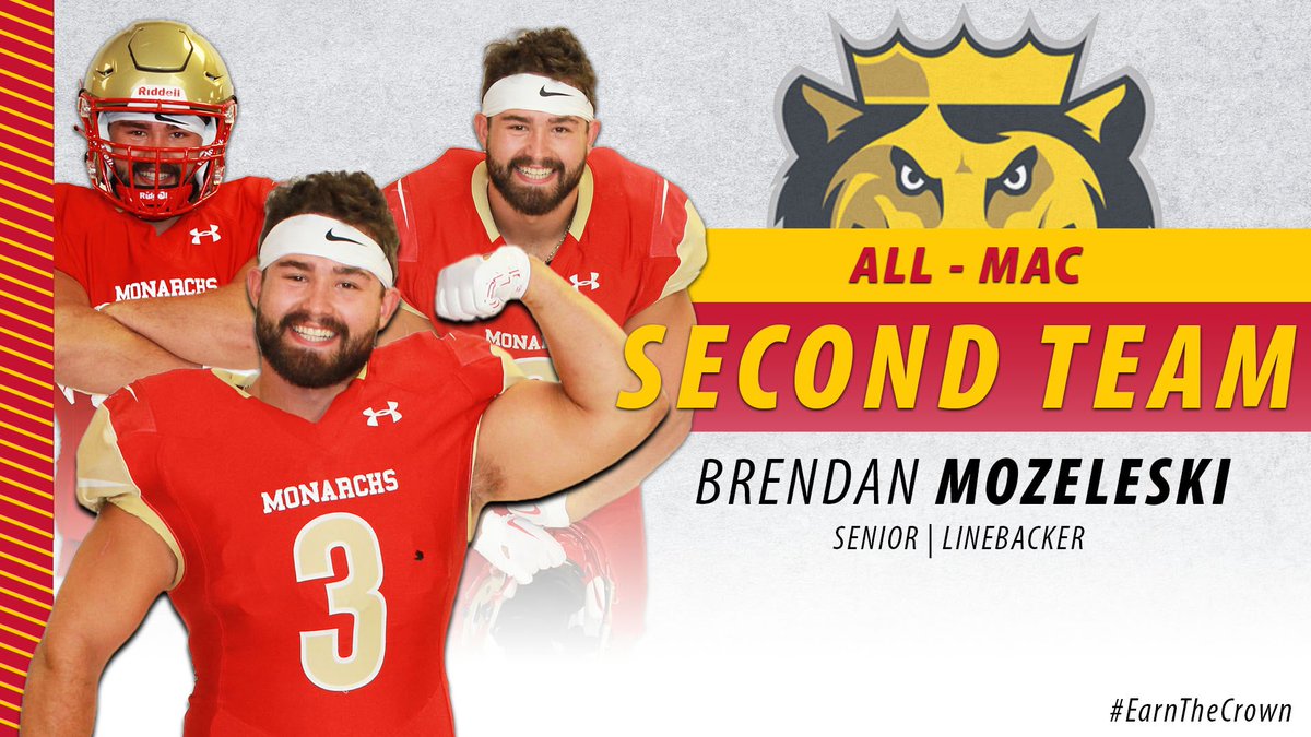KingsMonarchs's tweet photo. FB | 🚨MORE AWARDS🚨

More congratulations to our @KingsMonarchsFB All-MAC recipients as Carchio, Mozeleski, and Solomon also earn Second Team honors, and Gibson was named Honorable Mention!

Full release available at https://t.co/yDFjcQQsQp!

#MonarchNation // #EarnTheCrown https://t.co/KzkQeQjLgu