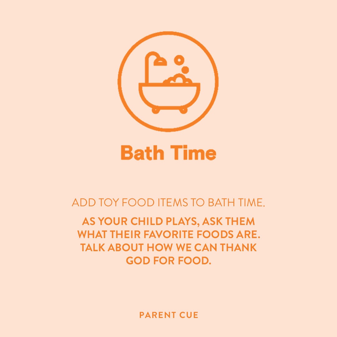 Preschool Parents! As your kids continue to learn that God is Good on Sunday, here’s a great cue for their week during Bath Time!