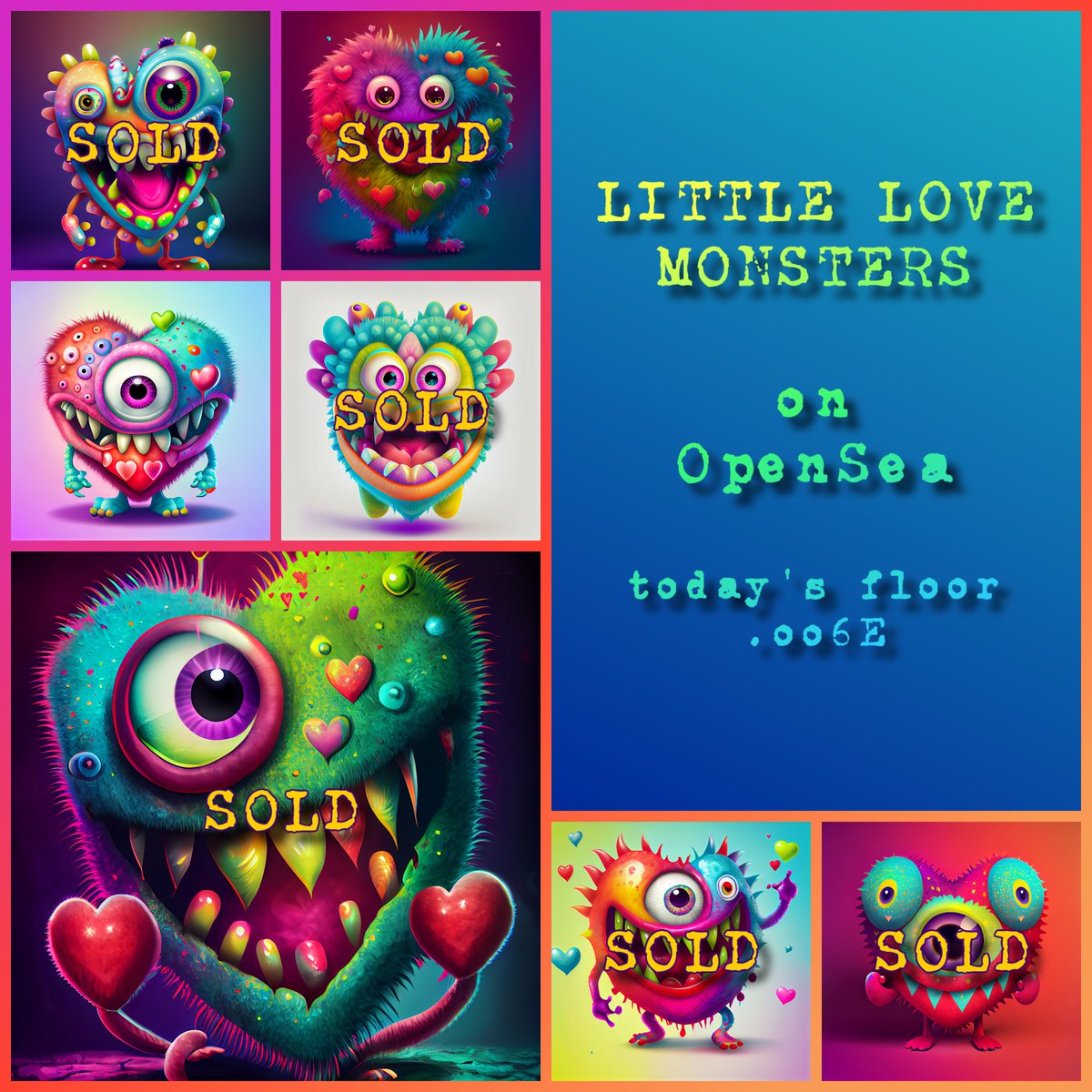 ltlLoveMonsters's tweet photo. ‼️ We Are Minting Right Now on @opensea ‼️ 

https://t.co/hBSudSoCjl

#OpenSeaNFT #NFTProjects #NFTcollections #NFT https://t.co/xsLYKtiQyy