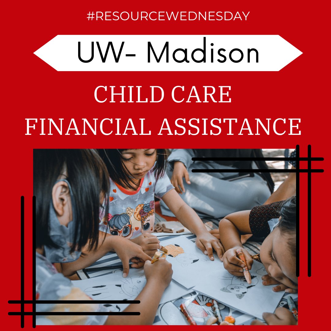 Financial assistance is available for income-eligible student parents! Eligible families often pay only a FRACTION of the ticket price for quality child care. For info on campus child care centers and to apply for financial assistance: occfr.wisc.edu/financial-assi… #ResourceWednesday