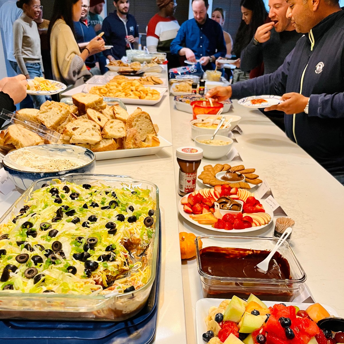 guptamedia's tweet photo. Our annual #DipDay tradition made its official comeback after pausing for two years due to the pandemic. Our team's variety of dips did not disappoint. And, to honor our first Dip Day back in 2009, one recipe always makes it to the table: Nick Guillemette’s Buffalo chicken dip. https://t.co/aUnV6kRkUp