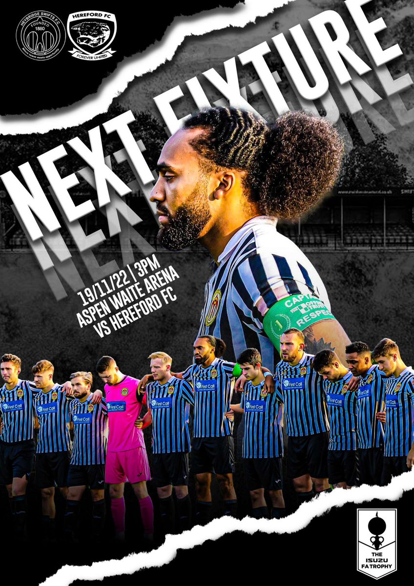 After last nights brilliant victory in the <a href="/IsthmianLeague/">The Pitching In Isthmian League</a>, our focus switches to the FA Trophy second round. As we face <a href="/HerefordFC/">HerefordFC</a> at HOME! 

This is a huge game for the club, and we hope to see as many Swifts fans in attendance as possible 🙌