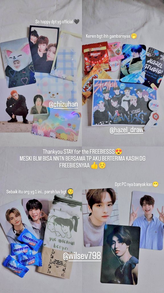 Chan_479's tweet photo. THANKYOU STAY FOR THE FREEBIES 😍 guys I LOVE IT!!! @chizuhann @hazel_draw @wilsev798 @dandelionmatcha @kngaroochan @9ofaKind @14is86 @hanjjikseu @I_LEEKNOW_U @kukiipang #MANIACinJKT #StrayKids_2ndWorldTour_MANIAC #STAY #MANIACinJAKARTA #MANIAC_SKZ #straykids https://t.co/WT2fkGm9Jq