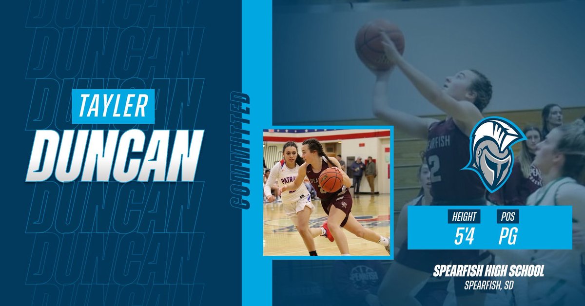 dakotastate_wbb's tweet photo. ✍️We are thrilled to announce the addition of @TaylerDuncan_2 to our 2023 Class!!!✍️

🏀Tayler is a 5’4 guard from Spearfish, SD and will be majoring in Digital Arts and Design.🏀

Welcome to the DSU family, Tayler!!!

#Committed #TrojansWBB https://t.co/6SRzqje97T