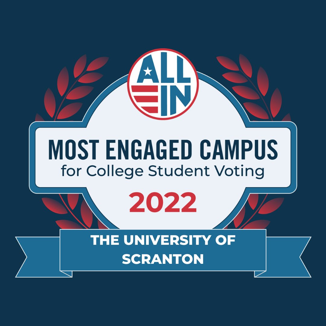 UofS Community Relations (@uofscommunity) on Twitter photo Royals!! We did it! We are proud to announce that The University of Scranton has been recognized by <a href="/allintovote/">ALL IN Campus Democracy Challenge</a> for being one of the Most Engaged Campuses for Student Voting. #ALLINAwards #ALLINtoVote Royals!! We did it! We are proud to announce that The University of Scranton has been recognized by <a href="/allintovote/">ALL IN Campus Democracy Challenge</a> for being one of the Most Engaged Campuses for Student Voting. #ALLINAwards #ALLINtoVote