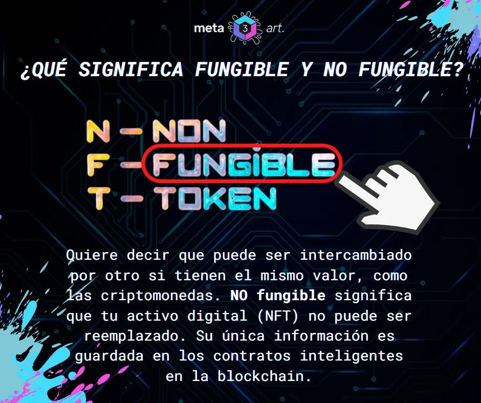 meta3art's tweet photo. ¿QUÉ SIGNIFICA FUNGIBLE Y NO FUNGIBLE?
#Criptomonedas #criptodinero #nft #nftarte #naftart #nftargentina #NFTProjects https://t.co/mlLoo7UFrh