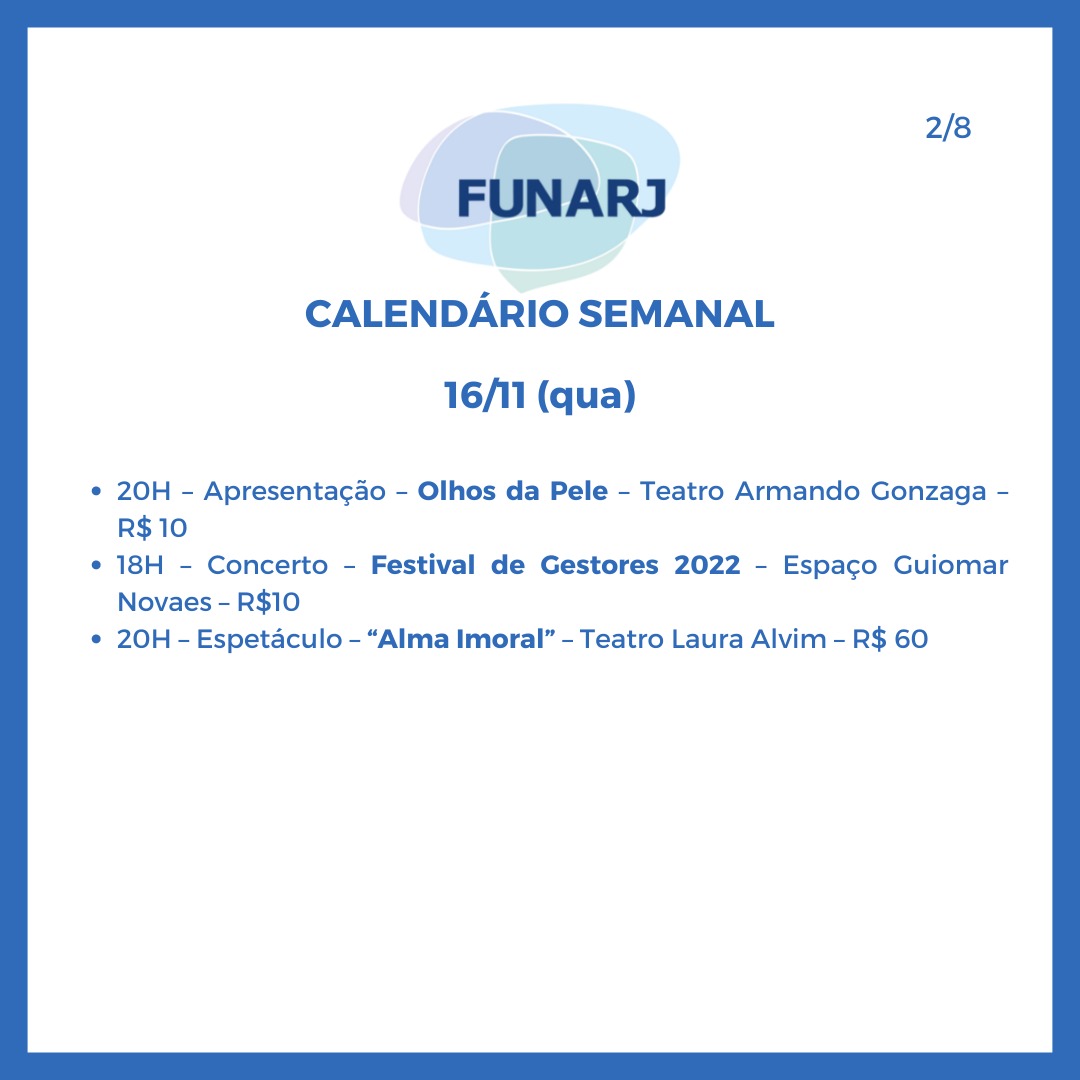funarj's tweet photo. Vem conferir a programação dos espaços FUNARJ até 21/11.

👇🧶 https://t.co/qH5WeaZZoz