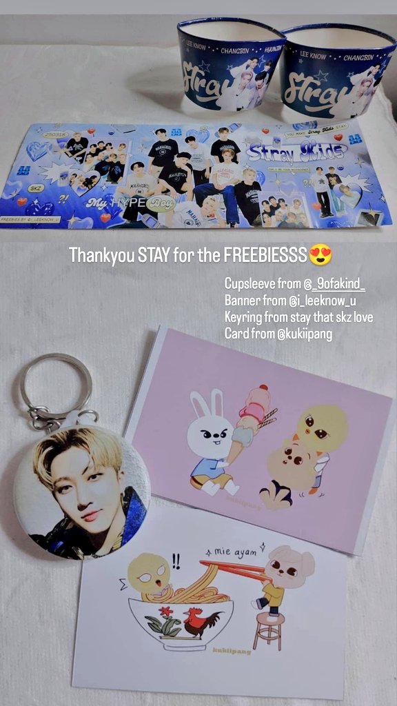 Chan_479's tweet photo. THANKYOU STAY FOR THE FREEBIES 😍 guys I LOVE IT!!! @chizuhann @hazel_draw @wilsev798 @dandelionmatcha @kngaroochan @9ofaKind @14is86 @hanjjikseu @I_LEEKNOW_U @kukiipang #MANIACinJKT #StrayKids_2ndWorldTour_MANIAC #STAY #MANIACinJAKARTA #MANIAC_SKZ #straykids https://t.co/WT2fkGm9Jq