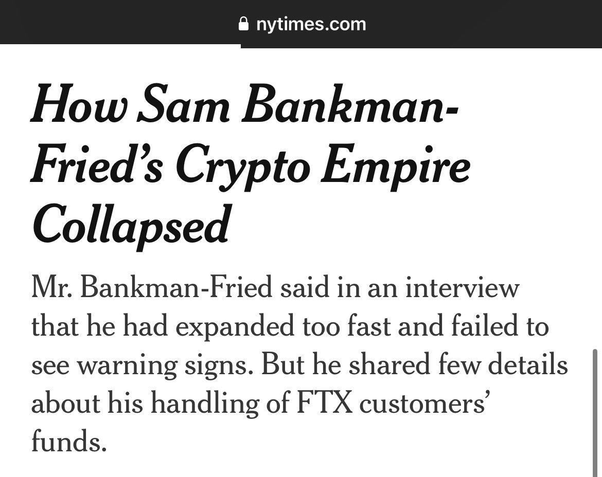 Loopify's tweet photo. Financial Times, NYT, Reuters and Bloomberg — doing puff pieces, blaming someone else and downplaying the severity of Sams’ crimes.

Disgrace. https://t.co/BmMeFlGPoG