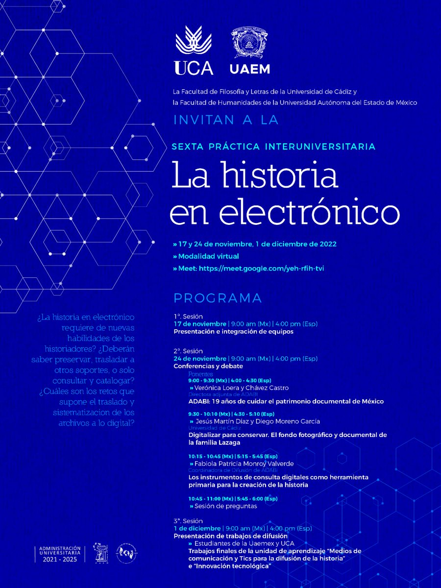 Y #mañana damos inicio a las sesiones del #📝proyecto de innovación docente que realizamos con la Universidad Autónoma el Estado de México y donde participan alumnos de nuestra titulación en Humanidades.. 
📝Te apuntas? 🤓 Para más información 👇💻