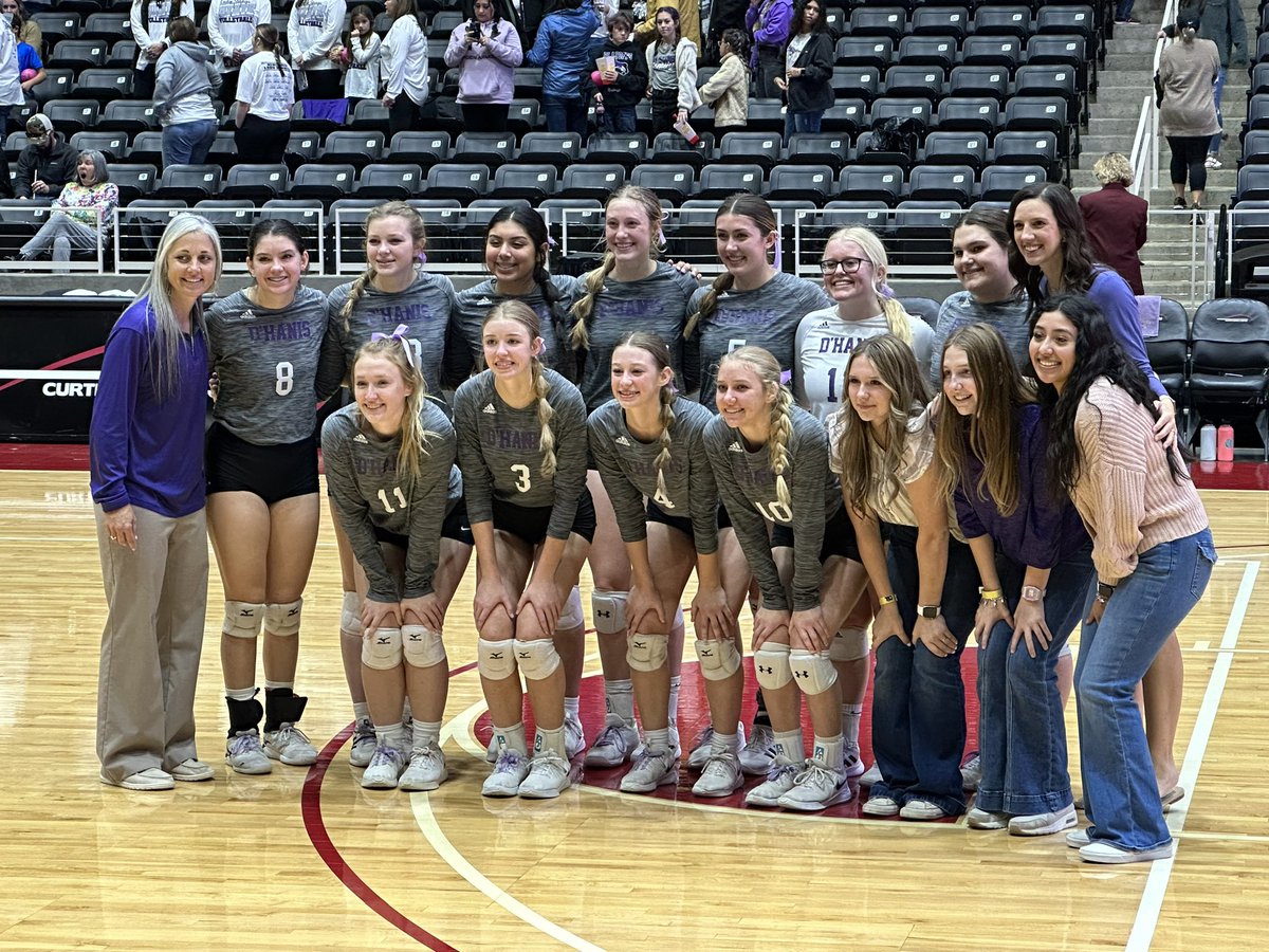 DHanisAthletics's tweet photo. Congratulations Cowgirls! 
D’Hanis will be advancing to the Volleyball State Championship game for the first time in school history tomorrow 3:00 PM. 

Cowgirls win over Benjamin Lady Stangs 25-23,25-16,25-15. https://t.co/sIoL4bZ9Cp
