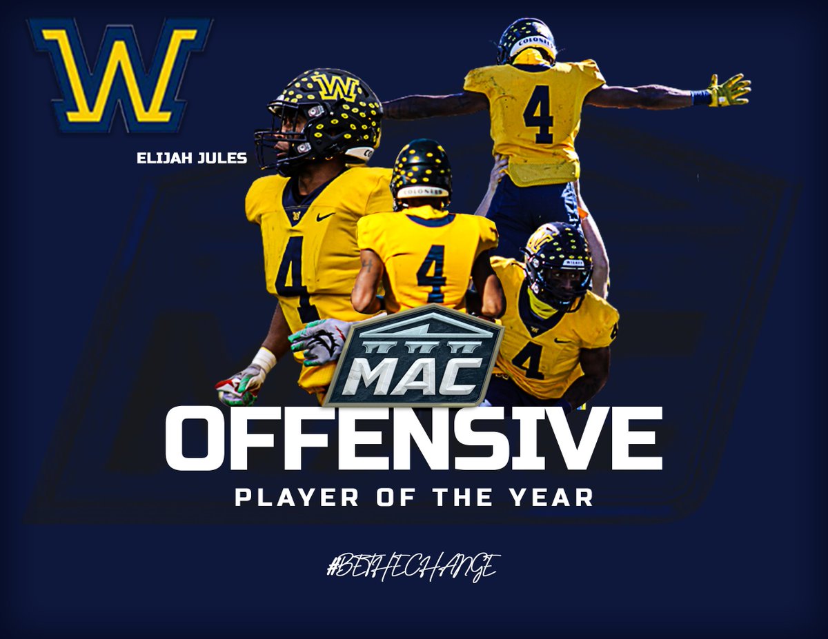 WilkesFootball's tweet photo. 𝘼𝙉𝘿 𝙉𝙊𝙒 𝙔𝙊𝙐𝙍 2022 𝙈𝘼𝘾 𝘾𝙊𝙉𝙁𝙀𝙍𝙀𝙉𝘾𝙀 𝙊𝙁𝙁𝙀𝙉𝙎𝙄𝙑𝙀 𝙋𝙇𝘼𝙔𝙀𝙍 𝙊𝙁 𝙏𝙃𝙀 𝙔𝙀𝘼𝙍!

SO. RB Elijah Jules (Red Bank, NJ)

Congrats to our guy!

#BeTheChange https://t.co/K6TRaztQGr