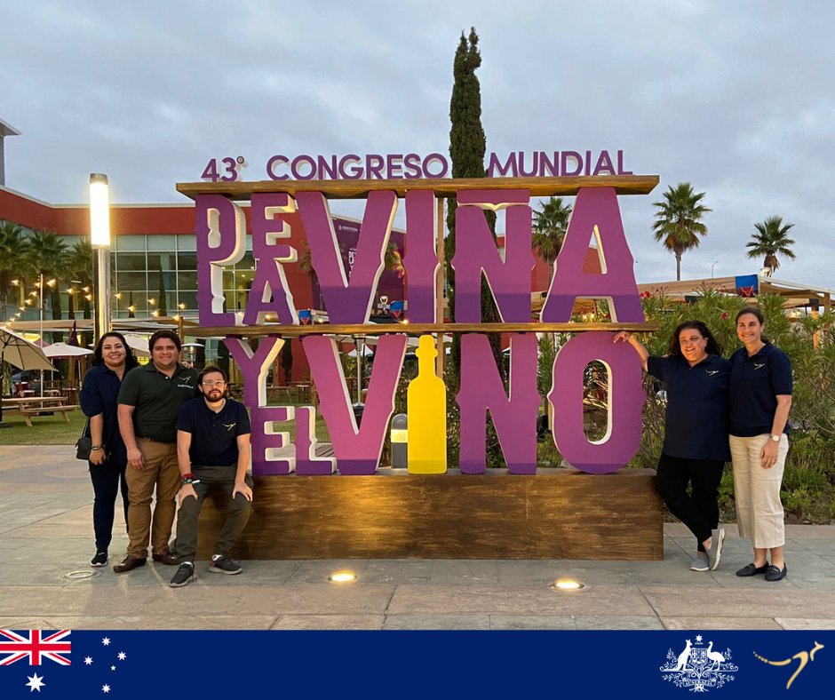AusAgMexico's tweet photo. Así se vivió el Congreso Internacional de la uva y la viña 2022 en Ensenada, Mexico🇲🇽

El evento más importante de la industria vitivinícola🍇 a nivel mundial que reunió a cientos de productores y empresas del sector vitivinícola internacional. 🍷

#AusAgMexico #AusAgTrade https://t.co/BKaH6M1WHX
