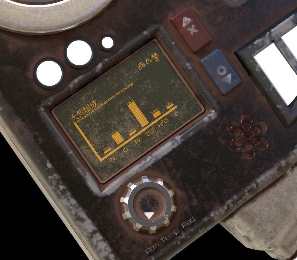 pixel_adrift's tweet photo. A couple more of the items for the @spaceplusnft!
This is a spectrometer/geigercounter/thermometer, for assessing atmospheric risks on new worlds~
#3Dart #3DCG #Substance3D #SubstancePainter #Maya #NFTs #spaceplusnft #web3 https://t.co/pwz9Xq07Jn