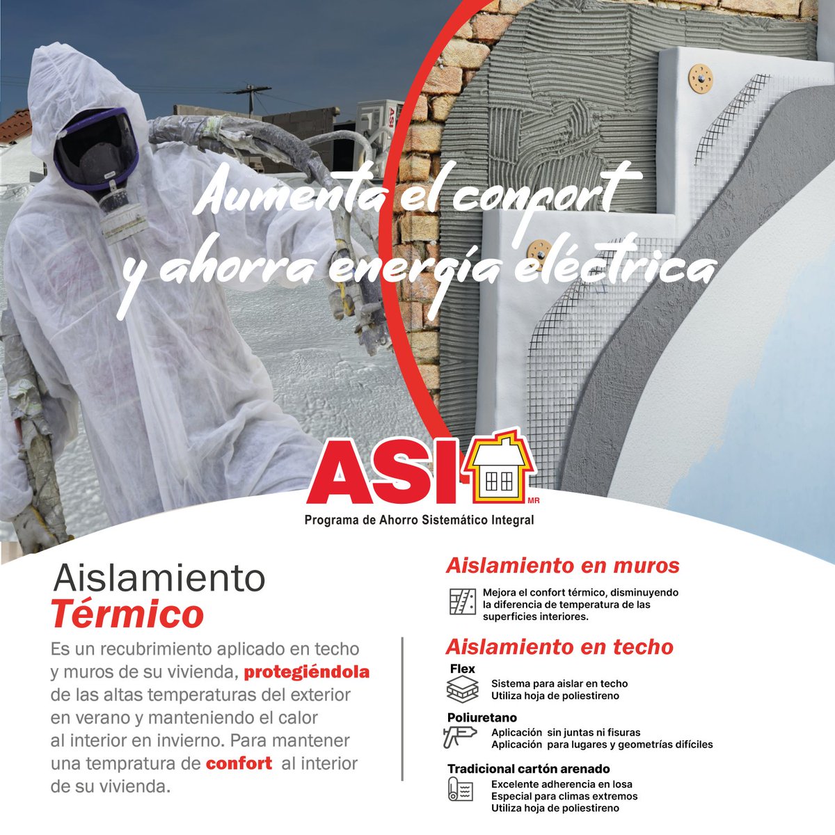 Programa_ASI's tweet photo. En el Programa ASI, contamos con distintos programas de Aislamiento Térmico como:
✅Aislamiento térmico en muros.
✅Aislamiento térmico en techos
 ⬜Tradicional 
 ⬜Poliuretano 
 ⬜Flex
#aislamientotérmico #ahorroenergíaeléctrica #programaasi https://t.co/FnjVYFVbpY