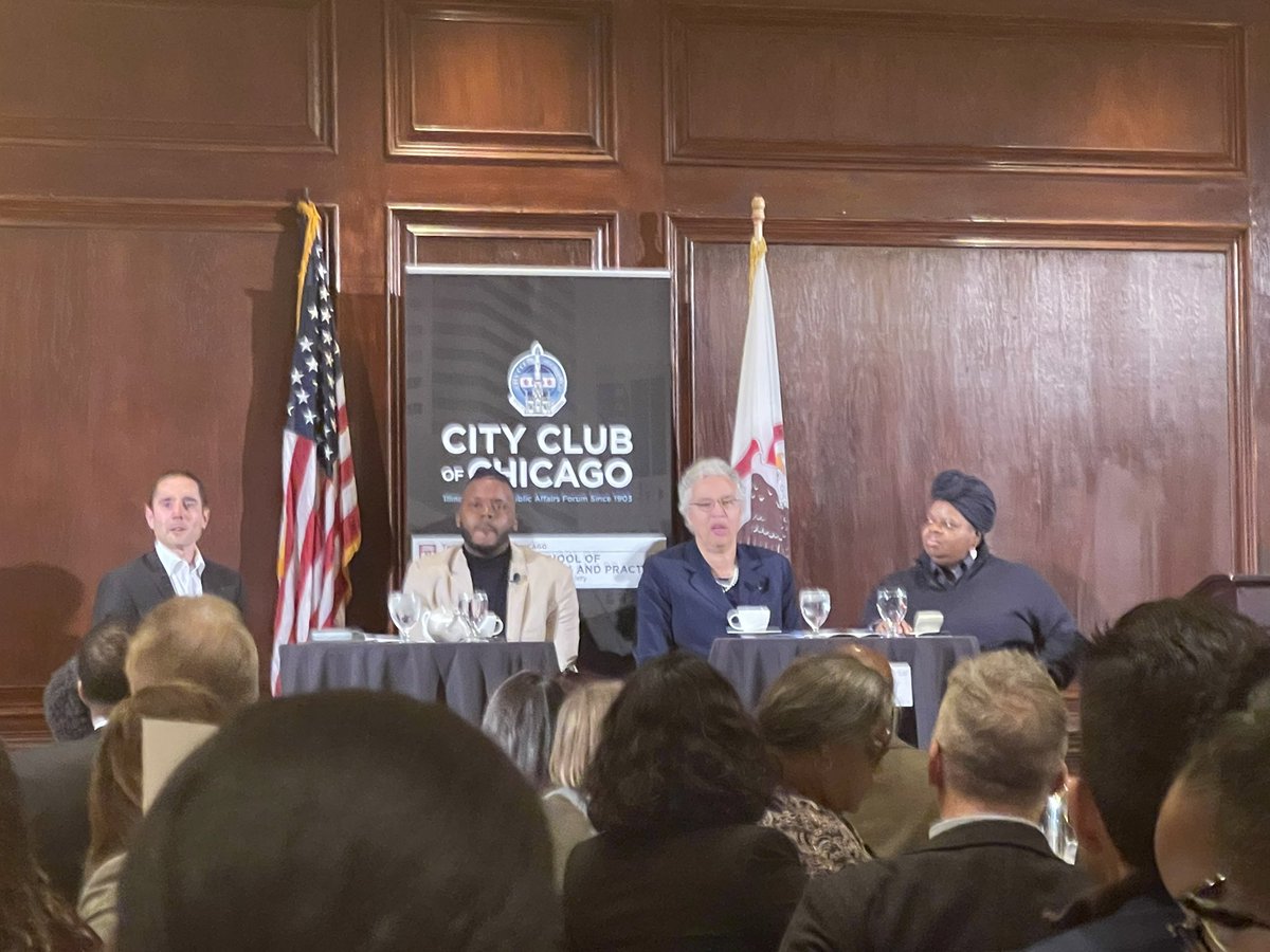 UChiIELab's tweet photo. Happening Now: @CityClubChicago luncheon highlighting the #CookCountyPromise Guaranteed Income Program featuring Dr. Shantà Robinson of @UChicagoCrown @prespreckwinkle and @MichaelDTubbs https://t.co/7F2aSKqC3f