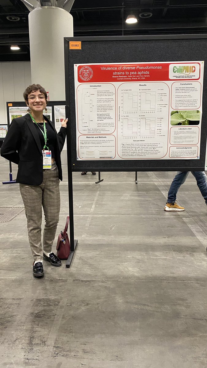 Kate LeCroy, PhD (she/her) (@beesyall) on Twitter photo If you’re at #EntSoc22 + curious about Pseudomonas virulence(s) + pea aphids, come check out this poster by <a href="/S_Restrep/">Sharon Restrepo</a> today (Weds) 12:30-1:30PM in the Exhibit Hall! Great work out of <a href="/ToryHendry/">Tory Hendry</a>’s lab in <a href="/CornellMicrobio/">Cornell Microbiology</a>! #pseudomonas If you’re at #EntSoc22 + curious about Pseudomonas virulence(s) + pea aphids, come check out this poster by <a href="/S_Restrep/">Sharon Restrepo</a> today (Weds) 12:30-1:30PM in the Exhibit Hall! Great work out of <a href="/ToryHendry/">Tory Hendry</a>’s lab in <a href="/CornellMicrobio/">Cornell Microbiology</a>! #pseudomonas