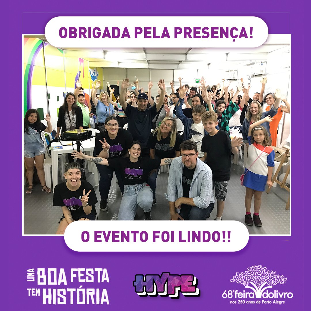 Queremos agradecer a presença de cada um que compareceu ao evento da Hype na <a href="/feiradolivropoa/">Feira do Livro de Porto Alegre</a>  para aprender sobre animação e conhecer nosso trabalho.

Que venham outros e sejam tão lindos quanto! Este momento de contato com a comunidade é importantíssimo pra nós. 🥰